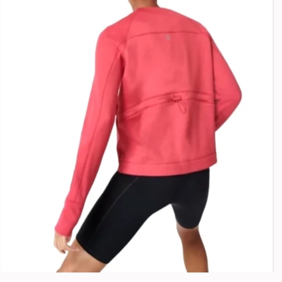 Sweaty Betty London Run Crew Neck Activewear Sweatshirt Thumbholes Coral Size M - Picture 2 of 8